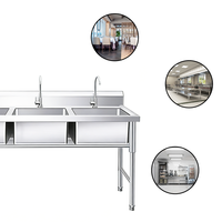 Évier de cuisine Triple Sus trois portes d'usine une en acier inoxydable inclus comptoir de cuisine personnalisé à gratter sans