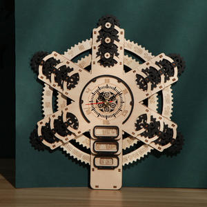 Nuevo <span class=keywords><strong>Reloj</strong></span> de Pared de Madera 3D Educativo, Ensamblable, Creativo, Rompecabezas, Juguetes para Niños de 0 a 24 Meses - Product Image 6