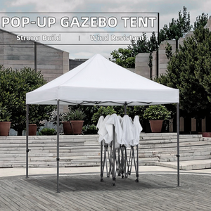 Gazebo Pieghevole Portatile in Tessuto Oxford 300D con Rivestimento in PU, Struttura in Acciaio, Design Pop-up, Impermeabile per Tutte le Stagioni, Uso Esterno - Product Image 2