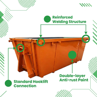 Conteneur à déchets robuste anti-rouille à crochet de levage, directement de l'usine, pour la construction, la rénovation de jardins et le recyclage des déchets