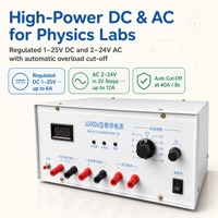 Catu Daya Pengajaran DC 1V-25V AC 2V-24V Teratur 40A Output Waktu Singkat dengan Voltmeter untuk Laboratorium Fisika SMA