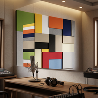 Panneau acoustique en fibre de polyester, panneau absorbant le son, panneau mural coloré pour bureau, salle de réunion, studio