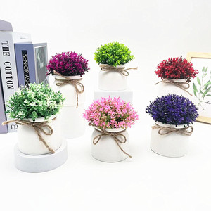 Plante artificielle en pot Paulon, 12 cm de haut, en plastique, style bonsaï, décoration intérieure/extérieure, accessoires de mariage - Product Image 1