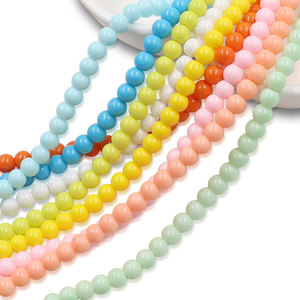 En Stock, Cuentas de Vidrio de 4mm, Más de 31 Colores, MOQ 1 Hilo, Cuentas de Vidrio Macaron de Color Sólido para Fabricación de Joyería DIY, Venta al Por Mayor - Product Image 4