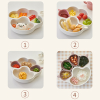 Assiette d'alimentation pour bébé en silicone de qualité alimentaire à 5 compartiments avec base à ventouse, assiettes divisées antidérapantes pour enfants en bas âge