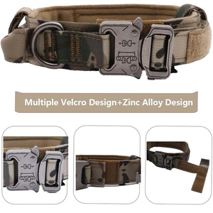 Groothandel Solide Patroon Tactische Nylon Hondenriem Intrekbare Anti-Impact Kraag Met Elastische Touw Linten Voor Grote Outdoor Huisdieren - Product Image 2