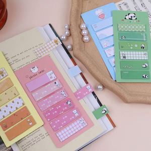 Marque-pages autocollants Kawaii en forme d'animaux de dessin animé, multi-designs, motifs Panda/Canard/Chat/Lapin, pour le bureau - Product Image 4