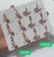 10 Pendentifs Breloques Xuping Plaqué Or 18K et 14K, Sertis de Zircone Cubique, Motifs Croissant, Soleil, Abeille, Éléphant, Insecte, Animal, pour Collier Femme