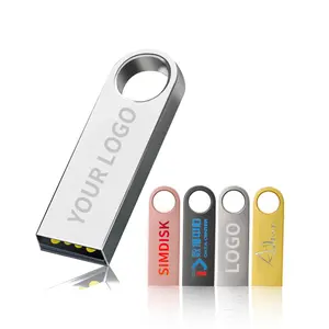 Clé USB en métal de haute qualité 32 Go 64 Go avec impression de logo personnalisé gravé