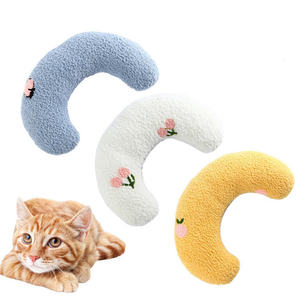 HIPHOPPET Oreiller en forme de U pour <span class=keywords><strong>chat</strong></span> Aide au sommeil et protection cervicale Lit doux pour animaux de compagnie pour chats Petits chiens <span class=keywords><strong>Coussin</strong></span> en peluche résistant aux morsures - Product Image 1