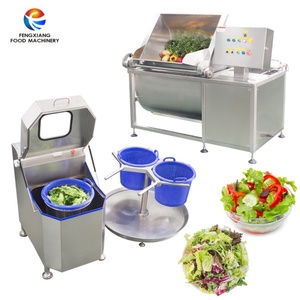 <b>Small</b> Scale Salad Cut-Vegetable Bubble Washing <b>Machine</b> and Spin <b>Drying</b> <b>Machine</b> for Catering - Product Image 1