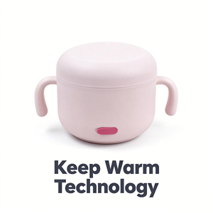 Scaldabiberon Medico a Lunga Durata (3 Ore) con Ricarica Gratuita, Comoda Ciotola per l'Alimentazione del Bambino in Metallo con Motivo Cartone Animato - Product Image 2