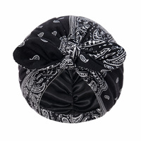 Zifeng OEM Hijab Afrika Pre Knot Inner Hijab Wanita Muslim Penutup Rambut Rontok Motif Paisley Bonnet Topi CE untuk Pemakaian Sehari-hari