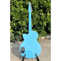 China Aiersi Brand Cutway Gloss Blue Colour Acoustic Style Electric Guitar With HB Pickup Custom Electronic String Instrument