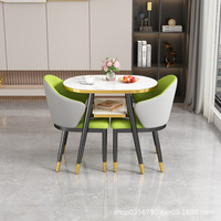 Location simple et moderne Petite table ronde plate Famille Balcon Dîner Réception Négociation Table et chaise Combinaison