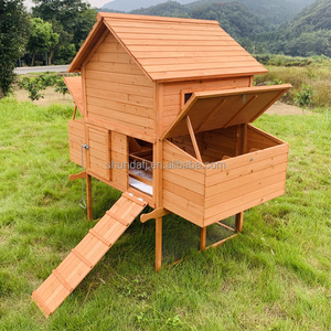 <span class=keywords><strong>Maison</strong></span> pour animaux <span class=keywords><strong>de</strong></span> compagnie en bois SHUNDA SDC023XL, moderne, solide, écologique, avec poulailler et grand enclos pour toutes les saisons - Product Image 4