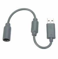 Câble d'extension USB gris noir pour Xbox 360 ligne d'adaptateur de rupture de contrôleur filaire pour câble de transfert de cordon de convertisseur de PC