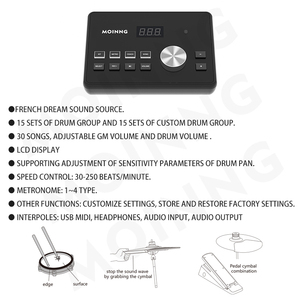 MOINNG nouvel Instrument de Percussion avancé, support indépendant de Hi-hat, kit de batterie électronique de Jazz, tambour E - Product Image 3