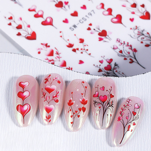 Pegatinas 3D para <span class=keywords><strong>Uñas</strong></span> con Diseño de Rosa y Corazón para el Día de San Valentín, Calcomanías con Forma de Corazón, Globos y Flores, Decoración de <span class=keywords><strong>Uñas</strong></span> - Product Image 6
