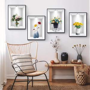 Autocollants en PVC <span class=keywords><strong>de</strong></span> style art déco avec motifs <span class=keywords><strong>de</strong></span> fleurs et <span class=keywords><strong>de</strong></span> plantes pour décoration <span class=keywords><strong>de</strong></span> fond <span class=keywords><strong>de</strong></span> salon - Product Image 4