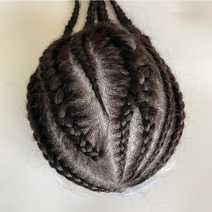Venta al por mayor <span class=keywords><strong>de</strong></span> <span class=keywords><strong>trenzas</strong></span> <span class=keywords><strong>de</strong></span> 14 pulgadas <span class=keywords><strong>de</strong></span> color negro natural cabello humano indio hecho a mano Sistema <span class=keywords><strong>de</strong></span> poliéster trenzado 0,06mm piel fina base tupé <span class=keywords><strong>para</strong></span> <span class=keywords><strong>hombres</strong></span> - Product Image 3