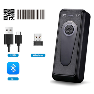 Escáner de código de barras inalámbrico portátil BT 2,4g Conexión por cable USB 1D 2D Lector de código de barras inalámbrico 1D/2D/<span class=keywords><strong>QR</strong></span> Escáner de código de barras - Product Image 5