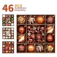 Nouveaux ensembles de boules de décoration de Noël de 6 cm, imperméables, ornements pour sapin de Noël, boîte en papier, boules de Noël