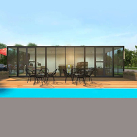 D-TOP Mini Serre en Verre pour Jardin, Mini Véranda Préfabriquée pour Piscine, Véranda en Verre pour la Maison
