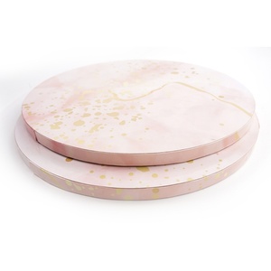 Hot Sale New Design Pink Gold Marble Pattern Round <b>Cake</b> <b>Board</b> Customized <b>Cake</b> Drum 10 Inch 12 Inch - Product Image 1