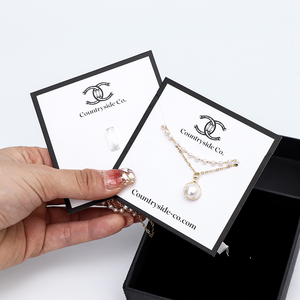 Emballage de cartes à bijoux noires pour bagues, bracelets, colliers, présentoir à bijoux avec impression de logo personnalisée - Product Image 2