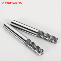 Fresa de acero de tungsteno HANDERK Hrc70, juego de fresas de extremo de radio de esquina de carburo sólido de 4 flautas para herramienta de corte CNC