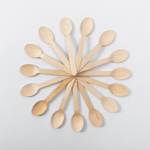 140mm <strong>Wooden</strong> <strong>Spoon</strong> <strong>Mini</strong> <strong>Spoon</strong> and Fork for Food - Product Image 1
