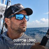 Lunettes de soleil polarisées incurvées 8 Base Curve pour la pêche et la navigation, protection UV400, large champ de vision, pour pêcheurs en haute mer, OEM