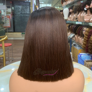 Cheveux Remy de qualité supérieure, lisses et raides, longueur 18 pouces, couleur T1B4, unité personnalisée avec dentelle professionnelle 5x5 pour un design sans colle - Product Image 5