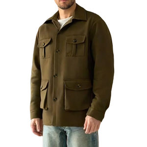 Nouvelle Collection Printemps OEM – Veste Safari Homme Style Britannique Ample Multi-Poches Vintage avec Revers pour la <span class=keywords><strong>Chasse</strong></span> et la Randonnée - Product Image 2