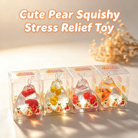 Jouet Squishy Poire Rempli de Vaseline, Jouet Anti-Stress Mignon à Rebond Lent, Jouet Fidget Fruité de Simulation pour Enfants et Adultes