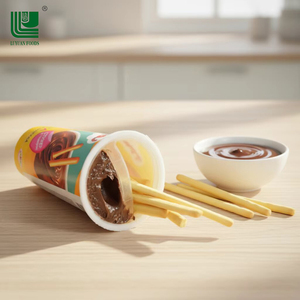Wholesale Customized Halal HACCP Certified Kids Favorite Sweet Solid <strong>Chocolate</strong> Fruity Flavor Finger Biscuit Cup Cartoon Printed - Product Image 3