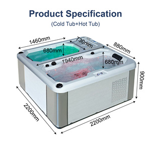 Outdoor Ice Bath Tub with Chiller <b>White</b> <b>Acrylic</b> Cold Plunge System for Backyard Patio - Product Image 4
