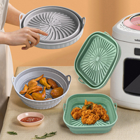 Wie im Fernsehen zu sehen Große Silikon-Luft fritte use Korbform 20cm quadratische Form Heißluft fritte use Wird für Japan Ceramic Air Fryer verwendet