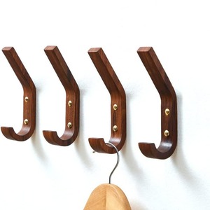 Solid <b>Wood</b> Wall <b>Hooks</b> Nordic Style Single <b>Hook</b> 5kg Load Capacity For Bedroom Entryway <b>Coat</b> Rack - Product Image 4