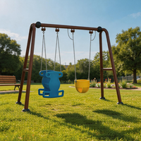 Ensemble de balançoires de sécurité en alliage métallique Wanyang pour enfants, 2 places, pour aire de jeux extérieure pour tout-petits