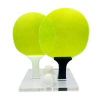 Ensemble de 2 raquettes de tennis de table en acrylique cristallin, raquettes de ping-pong en lucite, raquettes de tennis de table professionnelles