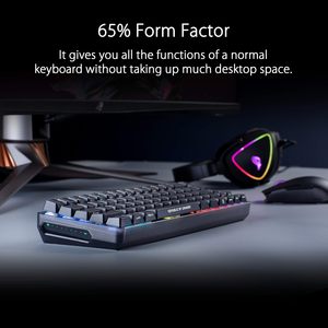 ASUS ROG falchion คีย์บอร์ดแบบกลไกสำหรับเล่นเกม RGB ไร้สาย NX 65เปอร์เซ็นต์พร้อมสวิตช์เชิงเส้นสีแดง ROG NX และปุ่มกด PBT - Product Image 5