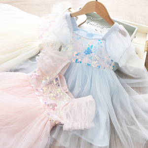 de manga Puff de la boda vestido de noche de fiesta de la flor de las <span class=keywords><strong>niñas</strong></span> vestidos de princesa vestido de lentejuelas - Product Image 6