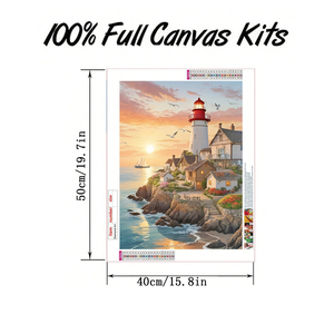 Lukisan berlian dekorasi ruang tamu mercusuar Modern 40X50CM bundar penuh kualitas tinggi 5D dekorasi dinding akrilik kit lukisan Berlian - Product Image 4