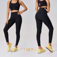 Pantalon de yoga en forme élastique poche arrière taille haute levage hanche pantalon de fitness vêtements d'extérieur collants Pilates leggings de sport