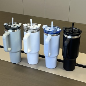 Tùy Chỉnh Thép Không Gỉ Cách Điện Du Lịch Mug 40Oz Thủy Nước Jug Du Lịch Không Có Tràn Cốc Cốc Với Xử Lý Và Lật Rơm - Product Image 6