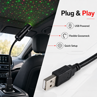 Proyector de Estrellas para Techo de Coche ZhonNa Mini, con Control por Voz USB-A, Proyector de Galaxia con Cuello de Cisne Flexible, Accesorio para Decoración de Auto y Hogar
