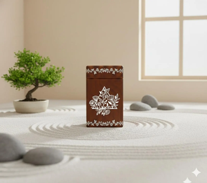 Certified Grade Wood Cremation Urn <b>Box</b> with Elegant Floral Design <b>Memorial</b> Ashes Urn for Adults Uses By Exporters - Product Image 3