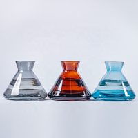 Bouteille de diffuseur de chambre en verre de couleur gris bleu blanc vide à large bouche de style européen antique de luxe